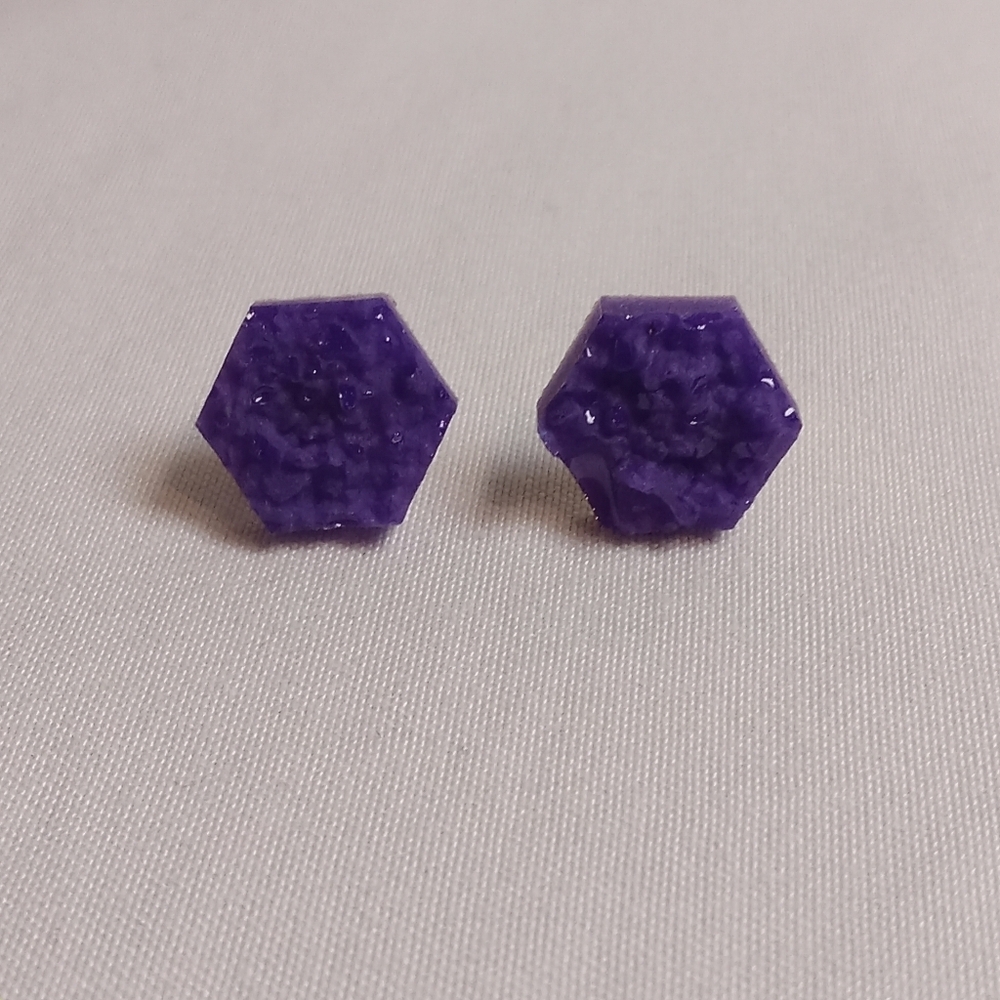 5/$25 Hand Crafted  Hexagon Earrings